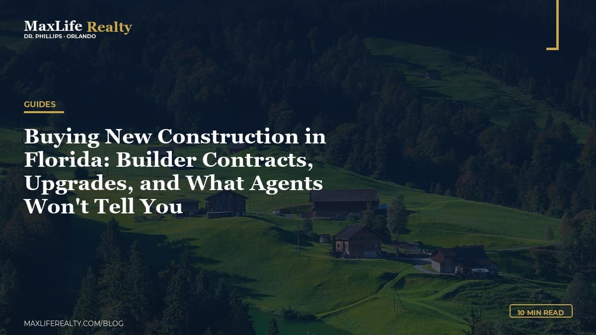 Buying New Construction in Florida: Builder Contracts, Upgrades, and What Agents Won't Tell You — MaxLife Realty blog cover