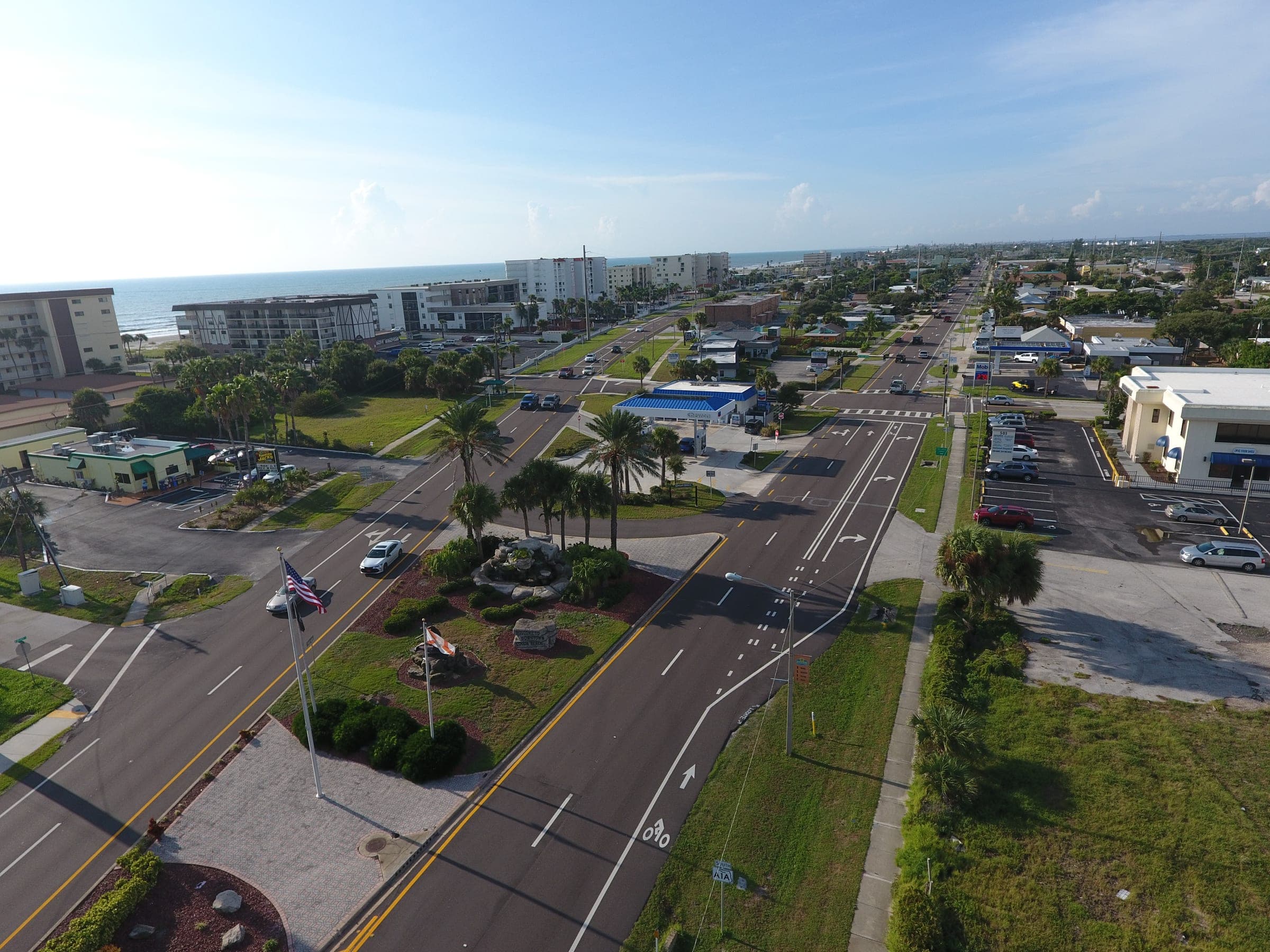 Cape Canaveral oceanfront drone view
