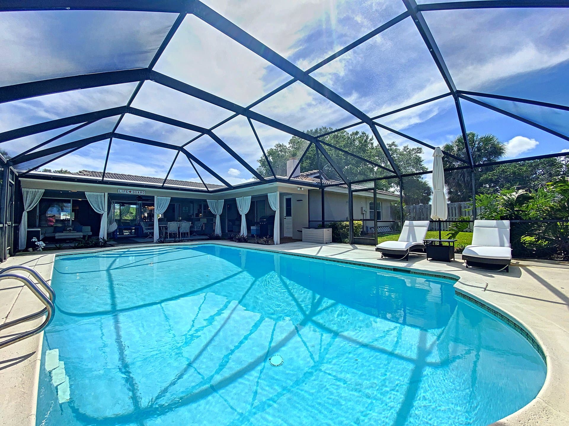Private screened pool typical of Celebration homes