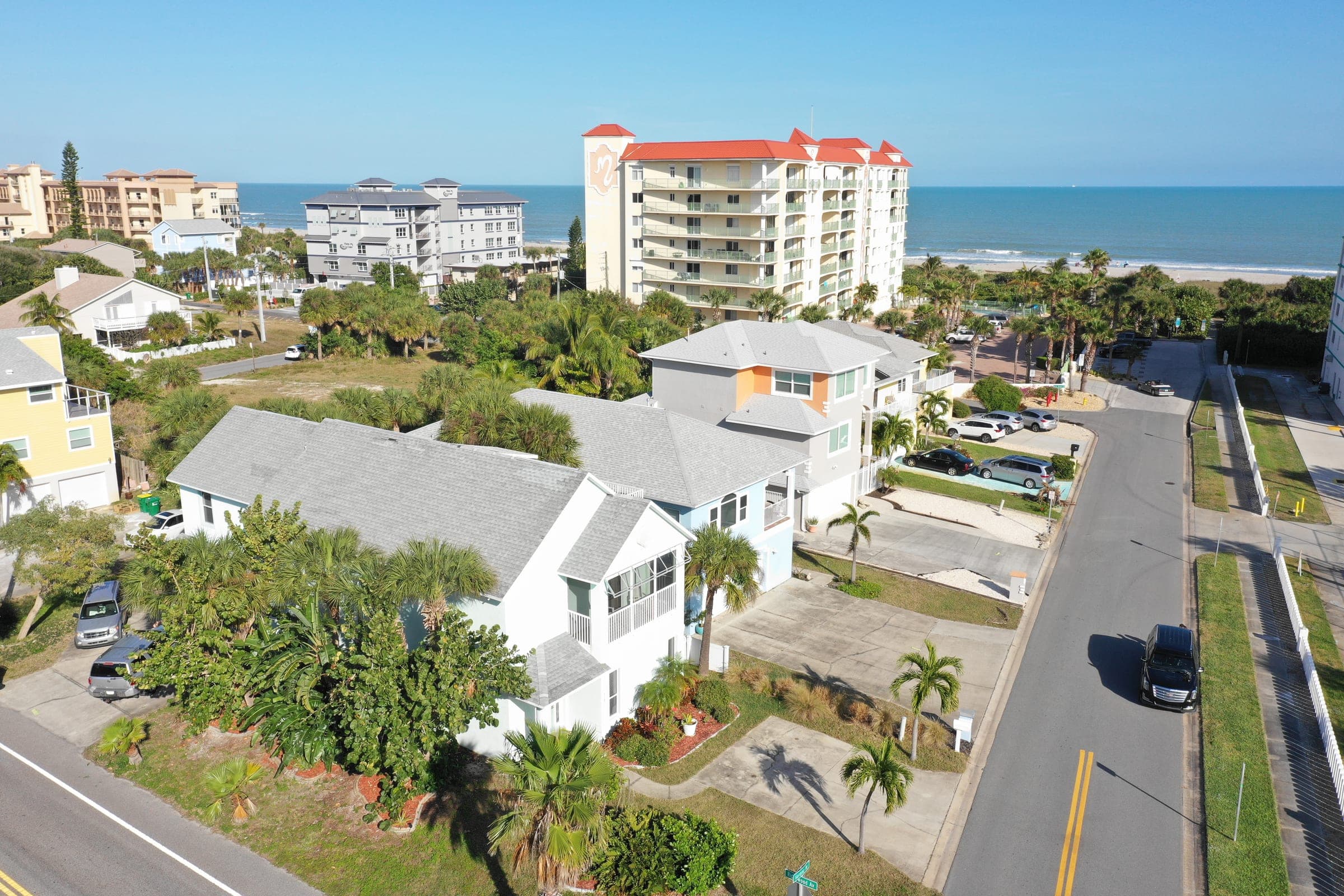 Oceanfront homes along the Cocoa Beach shoreline