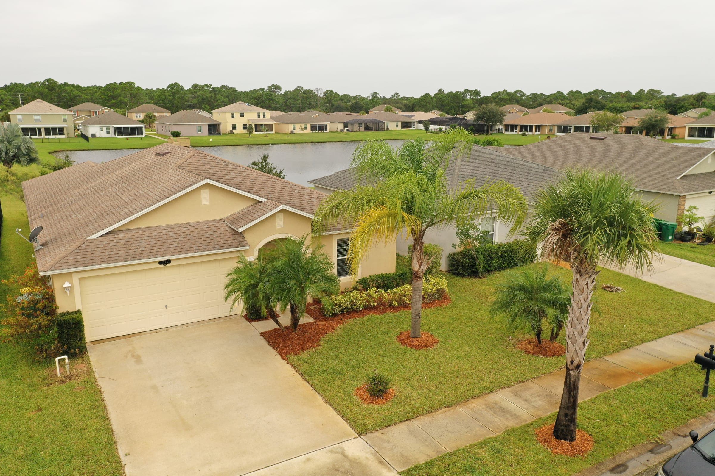 Drone view of Cocoa residential street