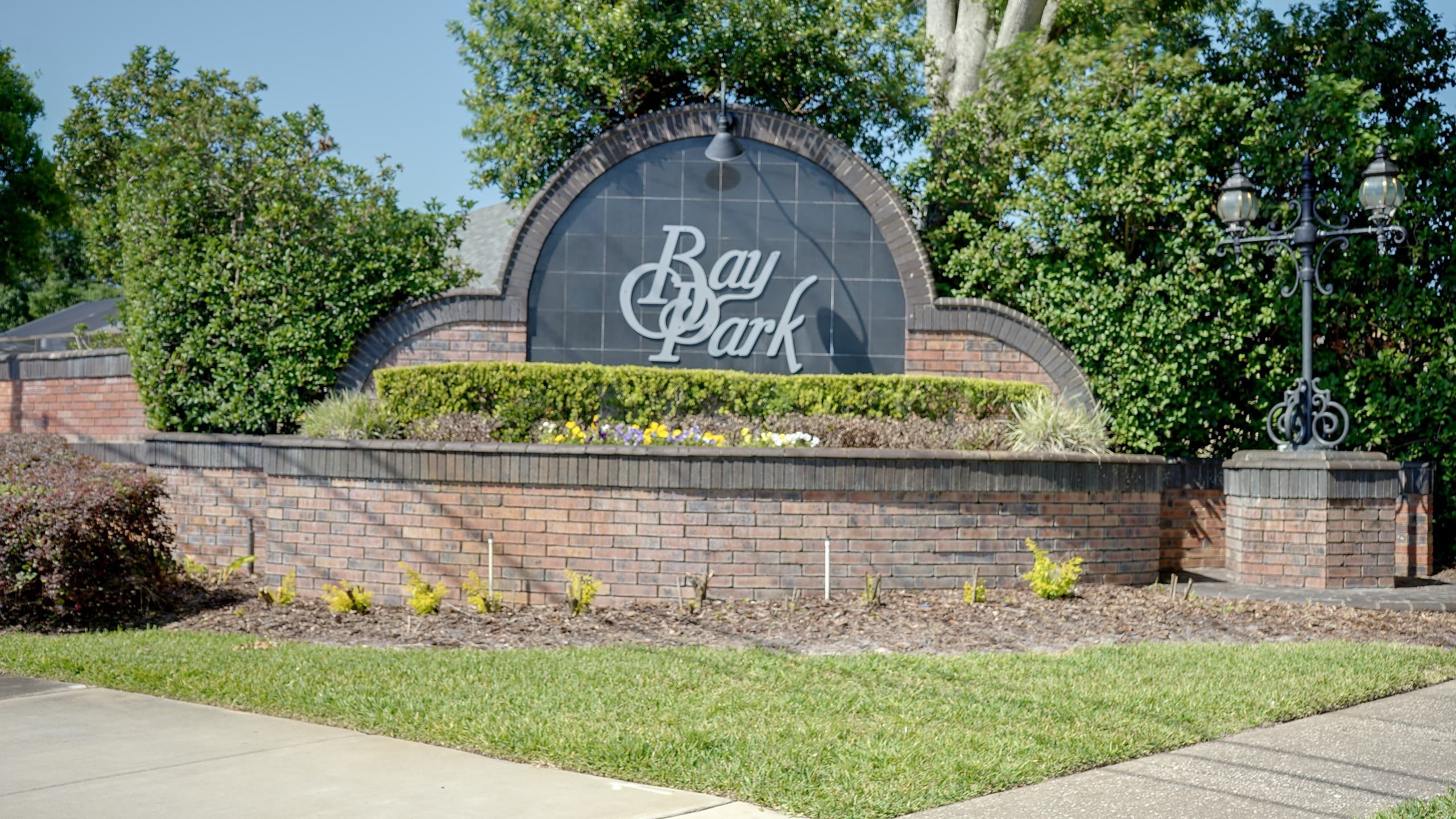 Entrance sign at Bay Park in Dr. Phillips, FL
