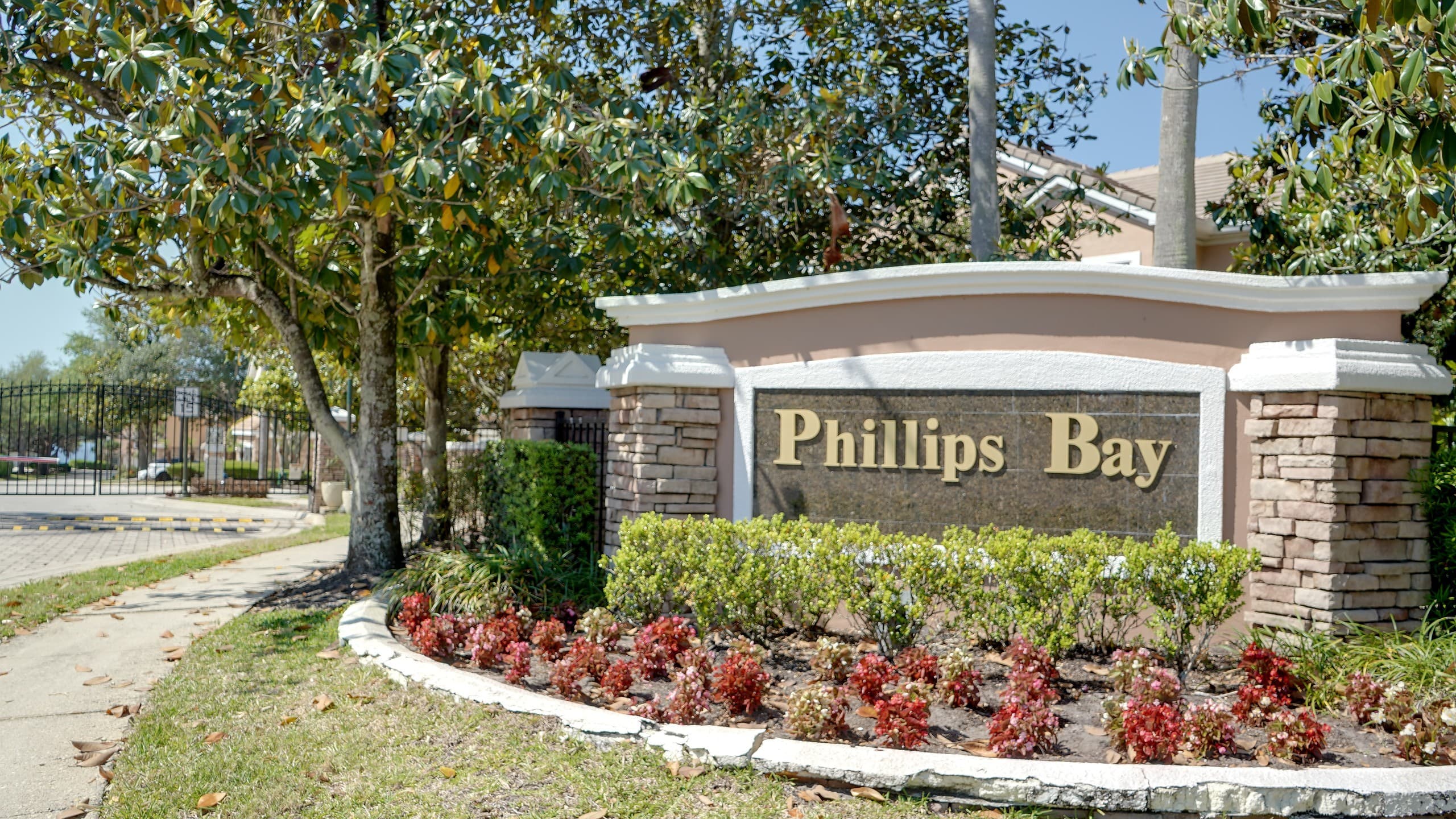 Entrance sign at Phillips Bay in Dr. Phillips, FL