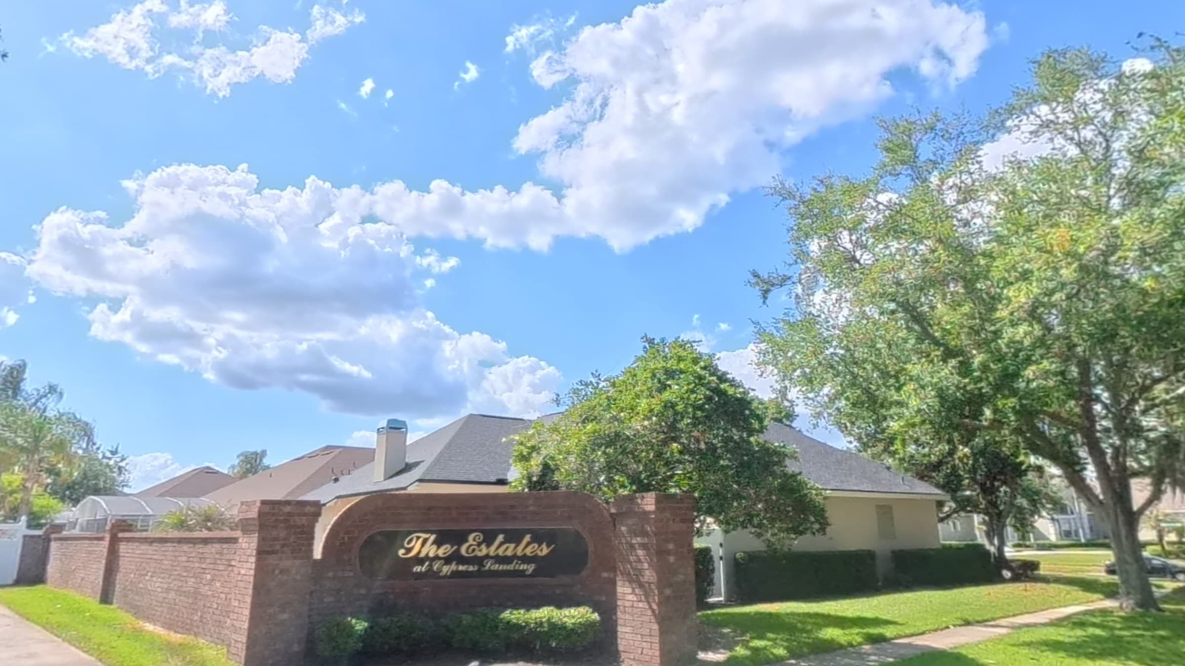 The Estates at Cypress Landing community entrance sign, Dr. Phillips, Orlando, FL
