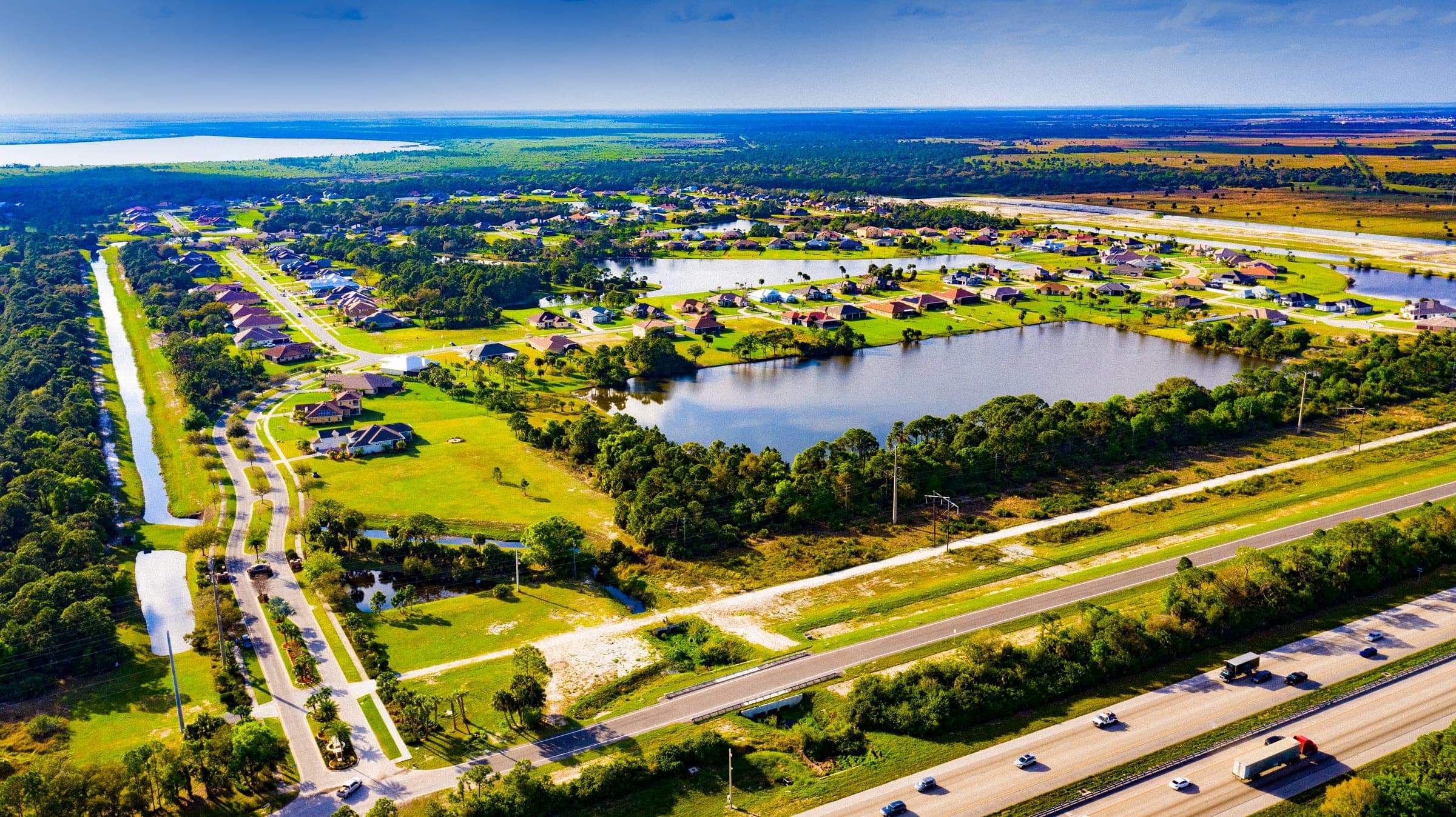 Lake Washington from the air — Melbourne's largest freshwater lake