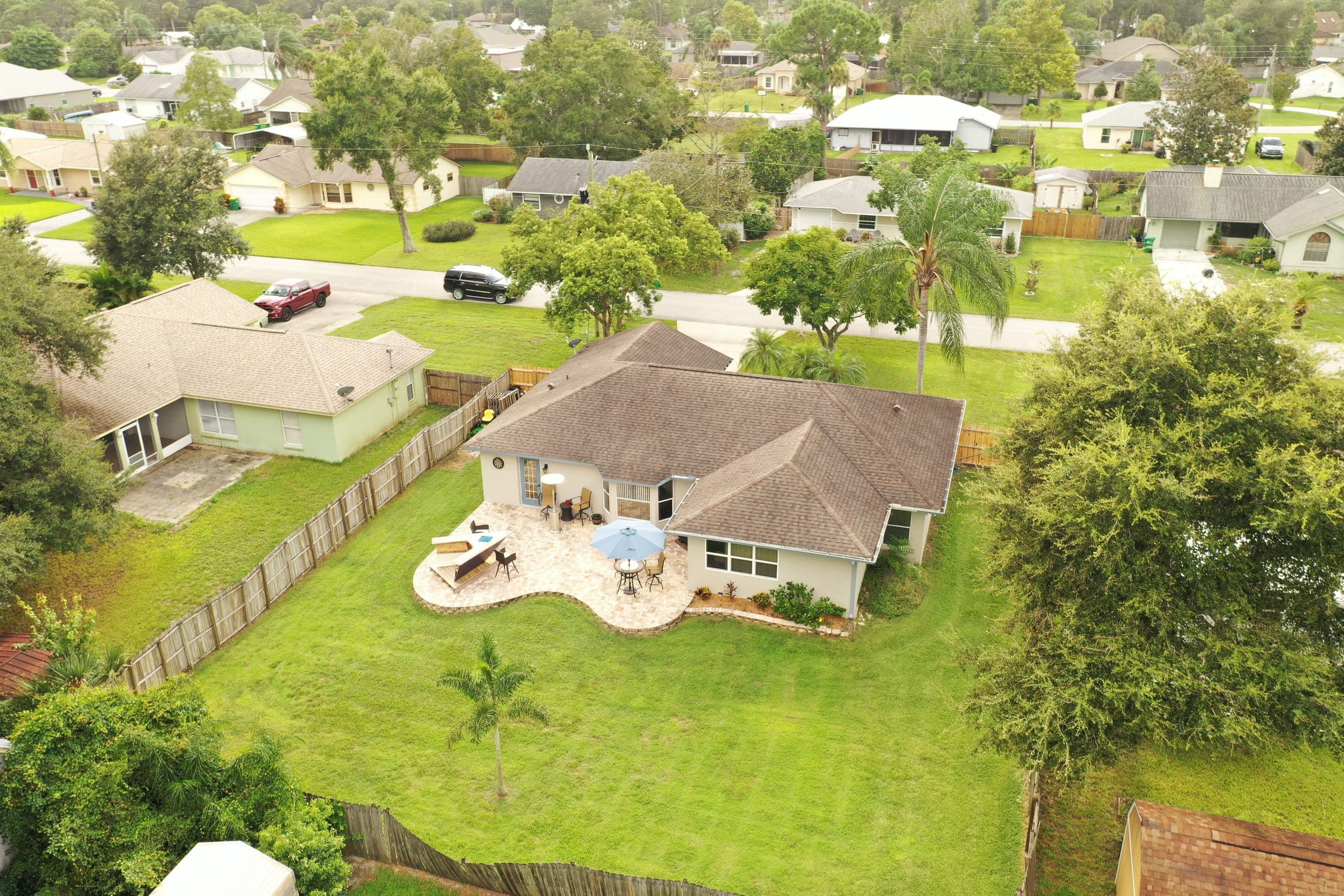 Established Port St. John subdivision from above