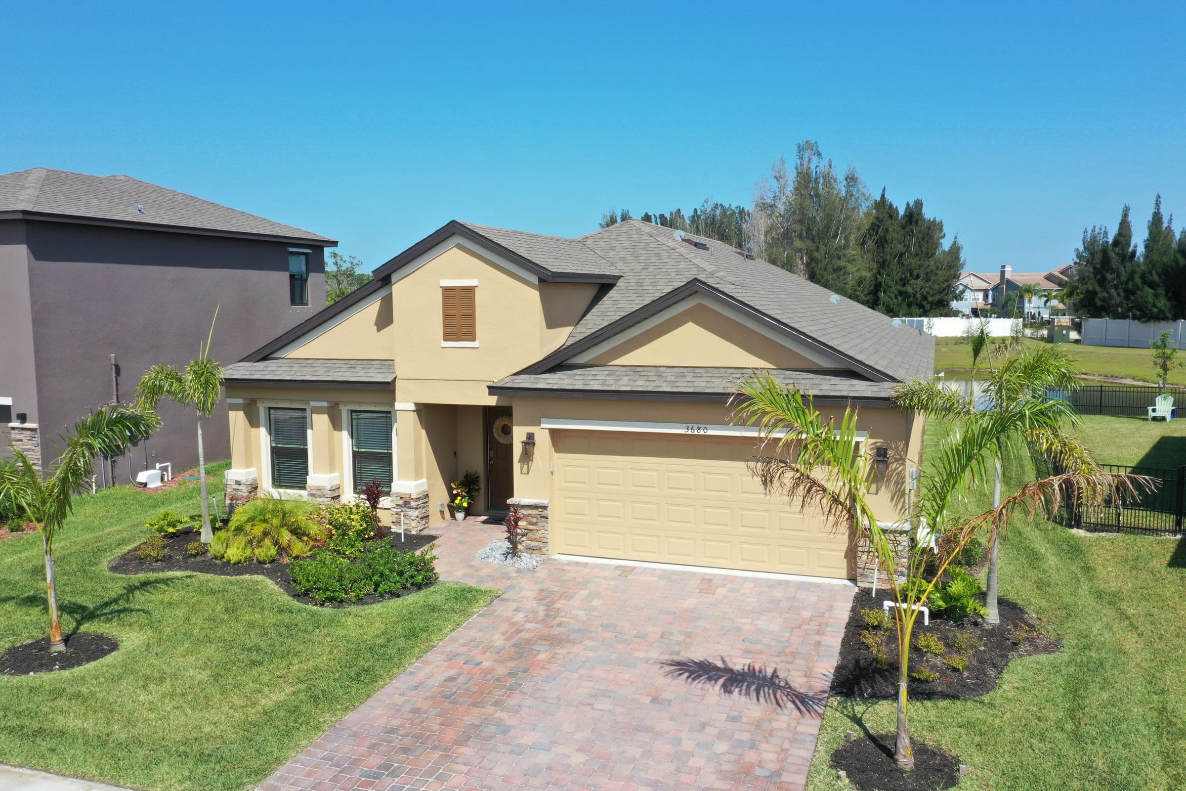 Established Rockledge residential neighborhood from the air