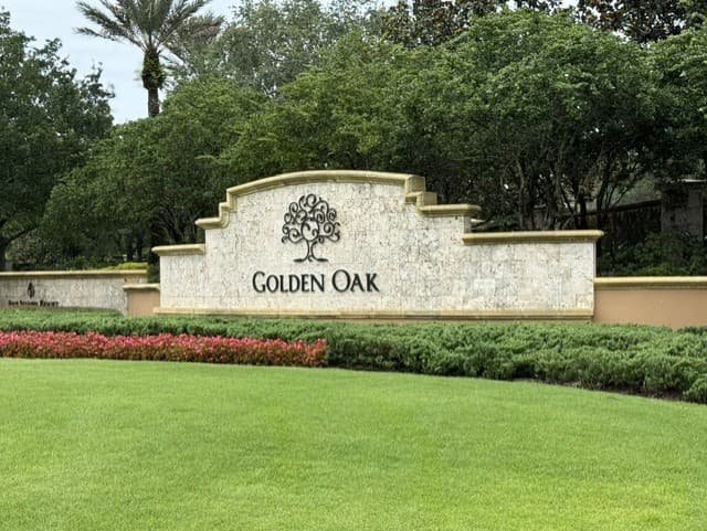 Golden Oak community entrance monument at Walt Disney World
