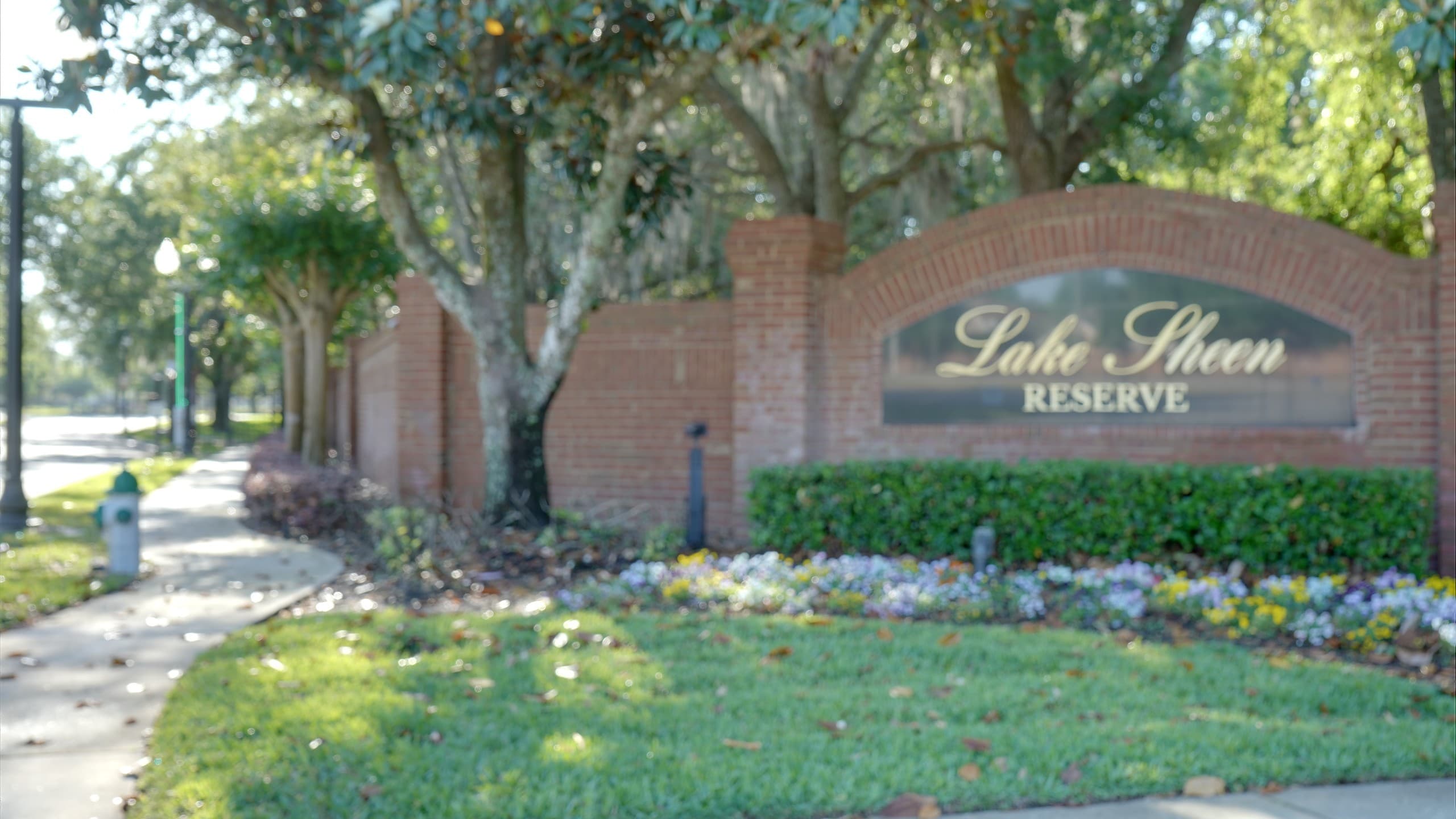 Entrance sign at Lake Sheen Reserve in Dr. Phillips, FL