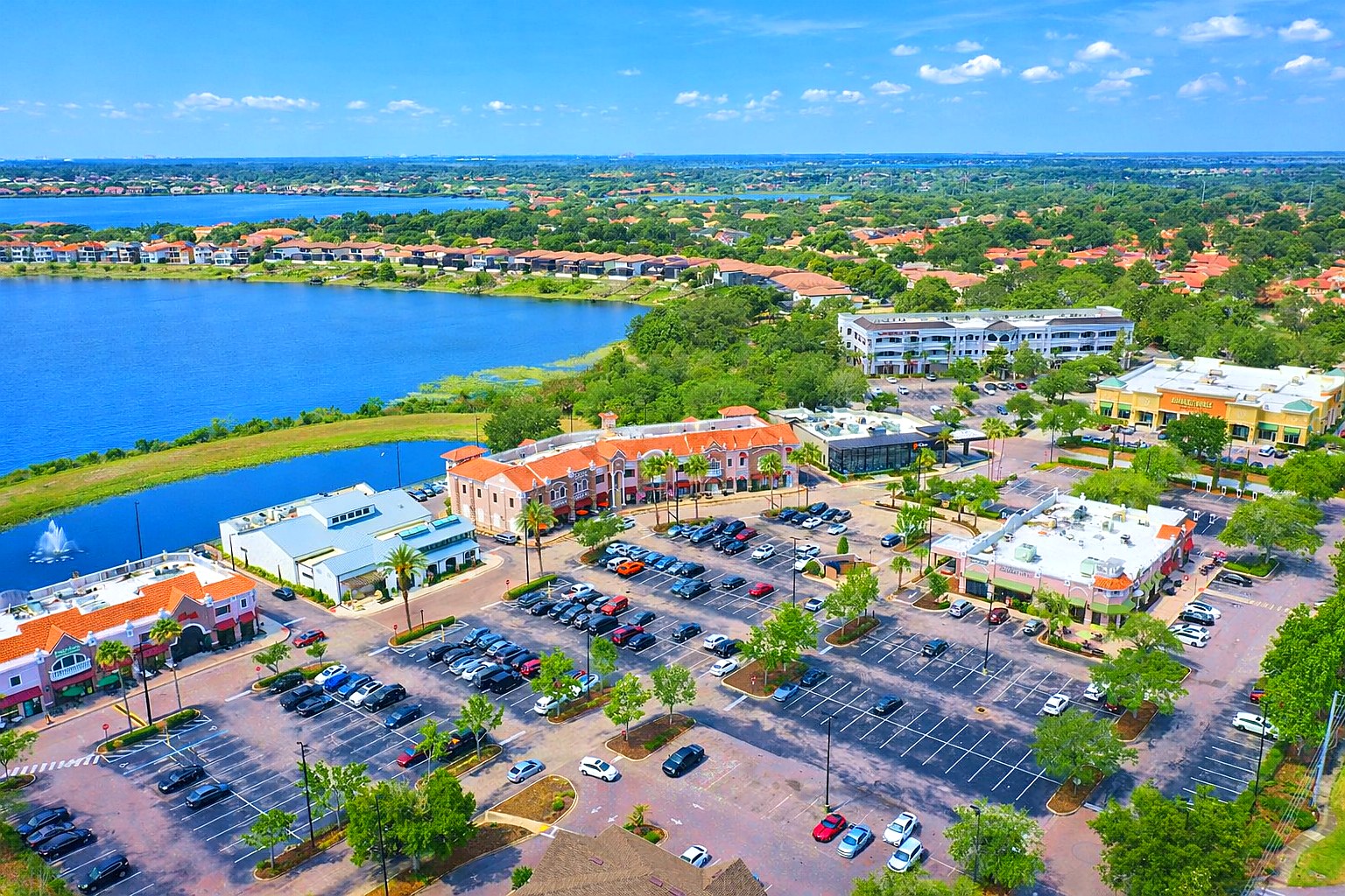 Aerial view of Dr. Phillips lakefront communities