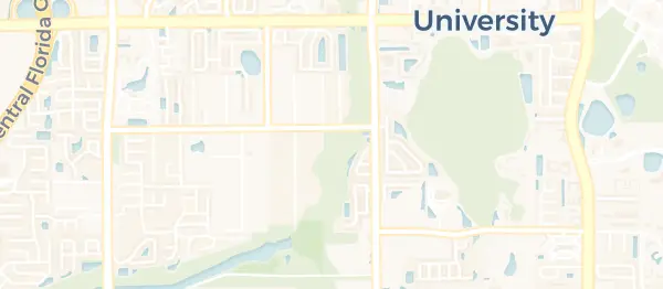 Map of University / UCF Area, Orlando, FL